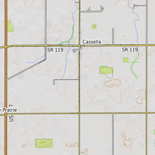 OpenTopoMap map of Gruenwald Convent, OH