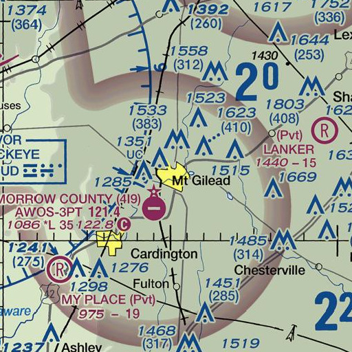 FAA VFR chart of Morrow County Courthouse, OH