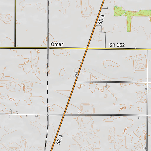 OpenTopoMap map of Omar Chapel, OH
