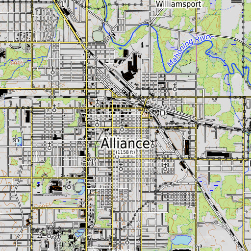OpenTopoMap map of First Methodist Church, OH