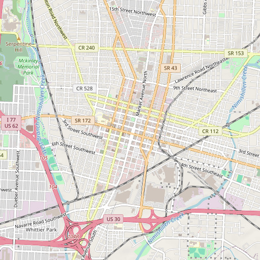 OpenStreetMap map of Stark County Courthouse, OH
