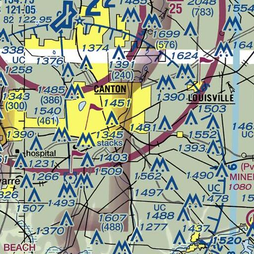 FAA VFR chart of Third Street Bridge, OH