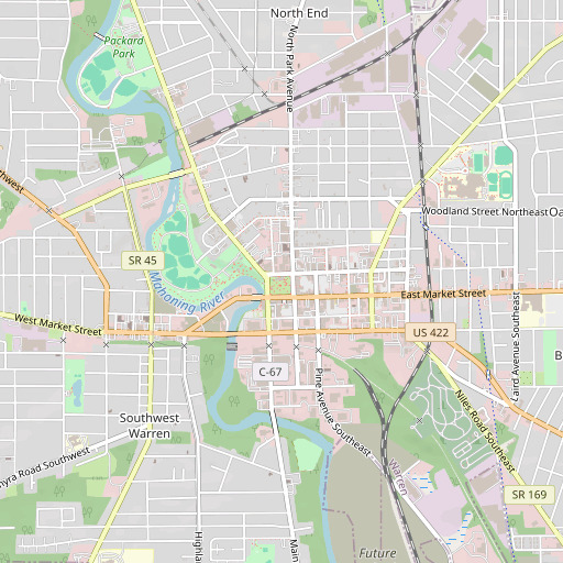 OpenStreetMap map of Trumbull County Courthouse, OH