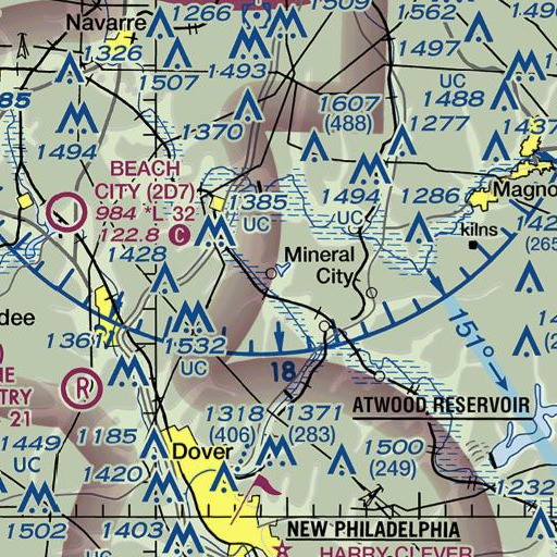 FAA VFR chart of Zoar Historic District, OH