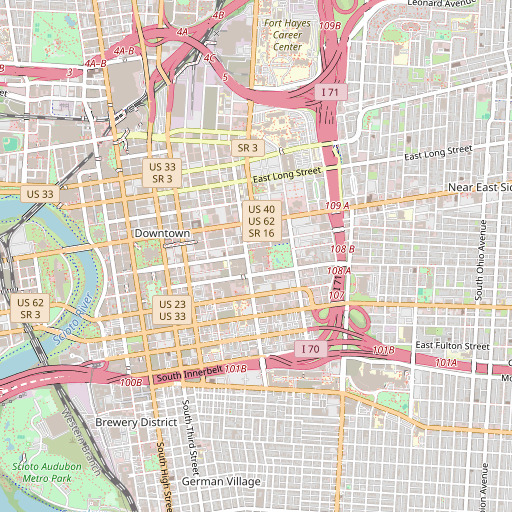 OpenStreetMap map of Columbus Public Library, OH