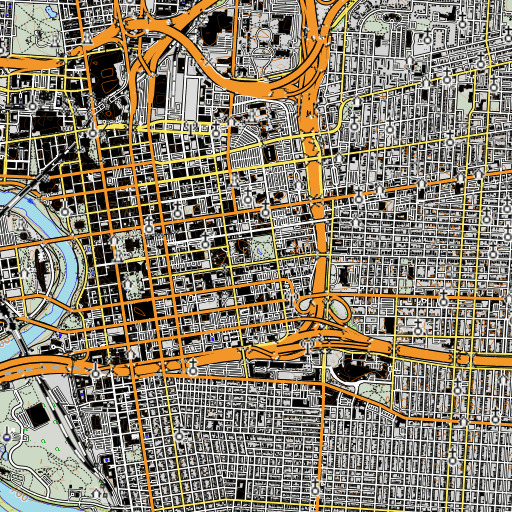 OpenTopoMap map of Deaf School Park, OH