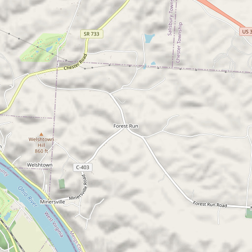 OpenStreetMap map of Forest Run, OH