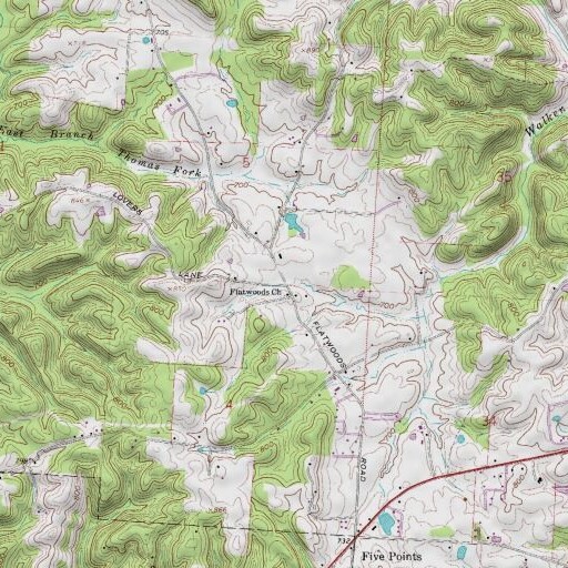 USGS 24K topo map of Flatwoods, OH