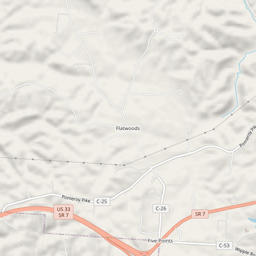 OpenStreetMap map of Flatwoods, OH