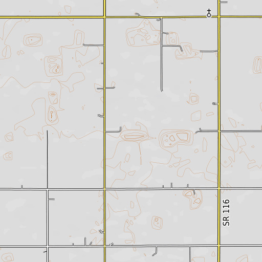 OpenTopoMap map of Triangle Three Farms, OH