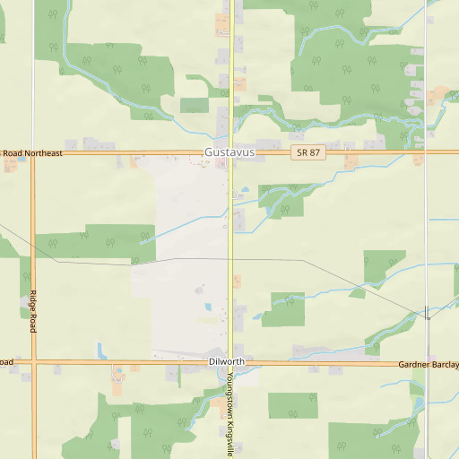 OpenStreetMap map of Gustavus Center Historic District, OH