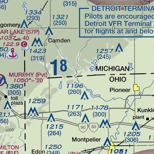 FAA VFR chart of Lake C Dam, OH