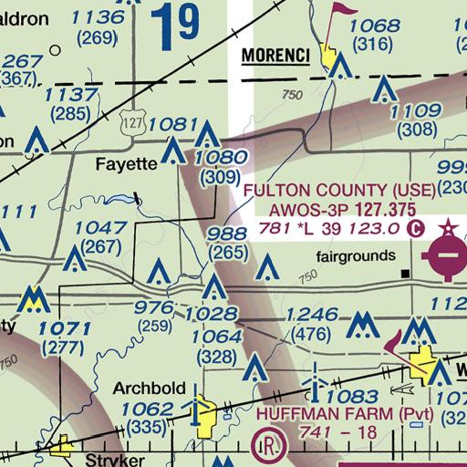 FAA VFR chart of Pound School (historical), OH