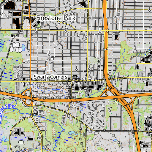 OpenTopoMap map of Voris Community Learning Center, OH