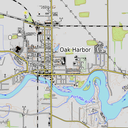 OpenTopoMap map of R C Waters Elementary School, OH