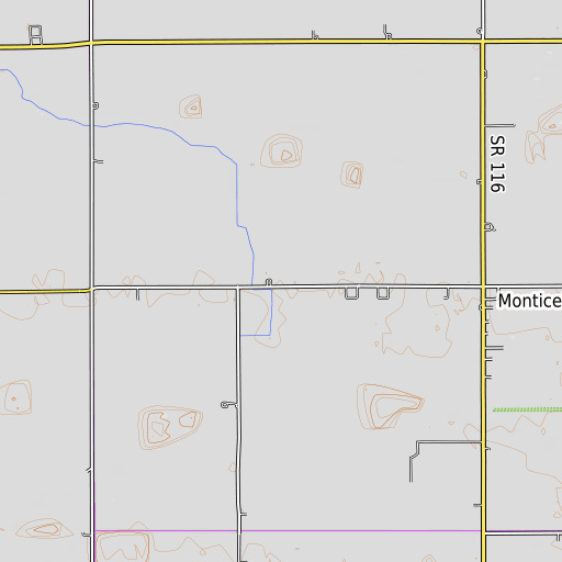 OpenTopoMap map of Townsend School (historical), OH