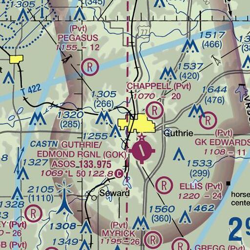 FAA VFR chart of Banner School, OK