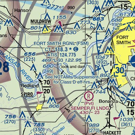 FAA VFR chart of Cherokee Chute, OK