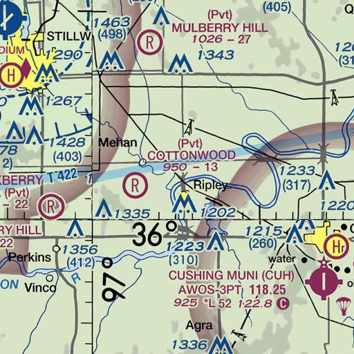 FAA VFR chart of Deer Creek, OK