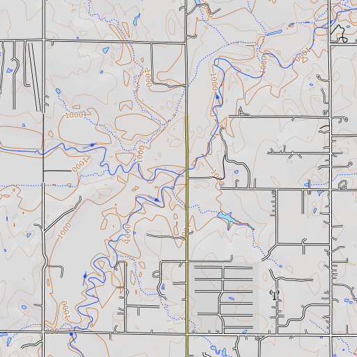 OpenTopoMap map of Deer Creek, OK
