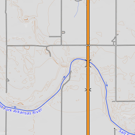 OpenTopoMap map of Deer Creek, OK