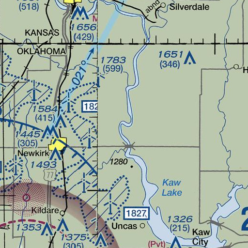 FAA VFR chart of Deer Creek, OK