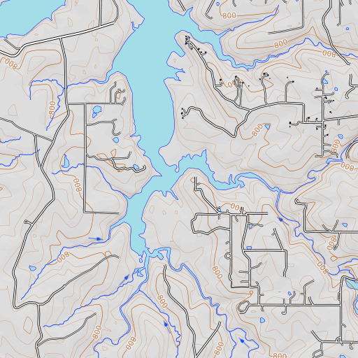 OpenTopoMap map of Fish Creek, OK