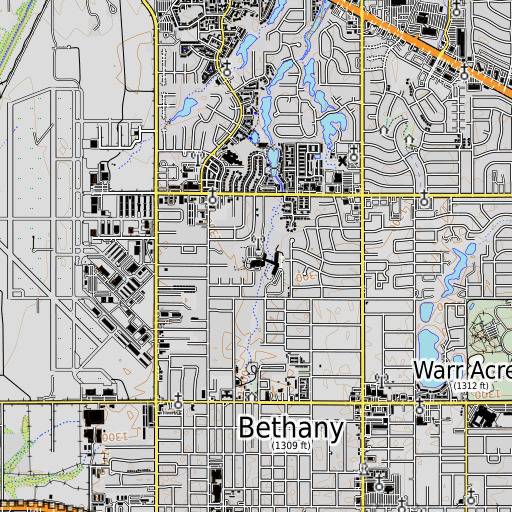 OpenTopoMap map of Ione School, OK