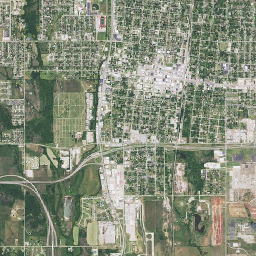 Aerial imagery of Irving School, OK