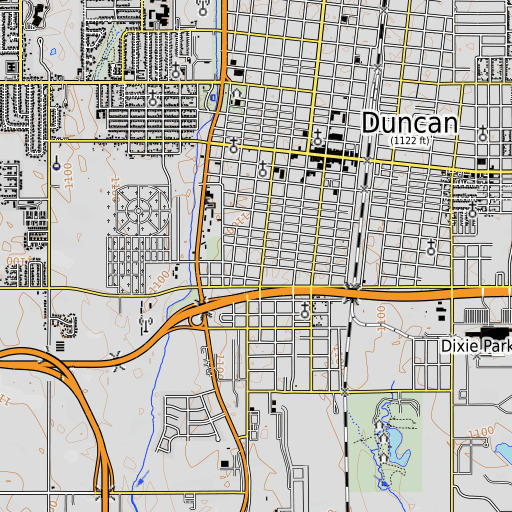 OpenTopoMap map of Irving School, OK