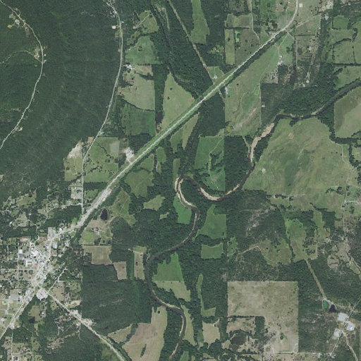 Aerial imagery of Jackfork Creek, OK