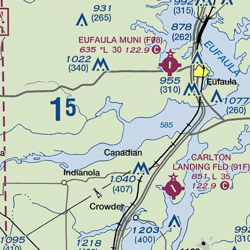 FAA VFR chart of Mill Creek, OK