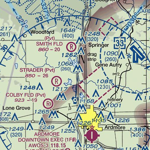 FAA VFR chart of Philips Creek, OK