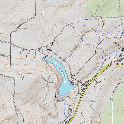 OpenTopoMap map of Rough Canyon, OK