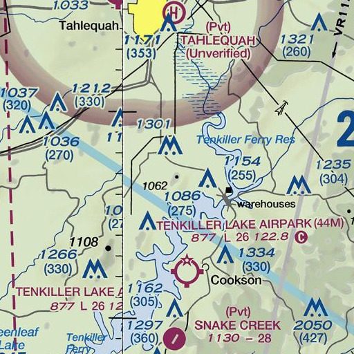 FAA VFR chart of Short Mountain, OK