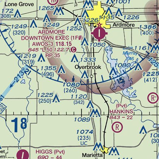 FAA VFR chart of Spring Branch, OK