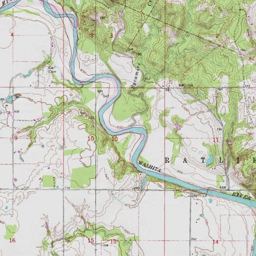 USGS 24K topo map of Sycamore Creek, OK