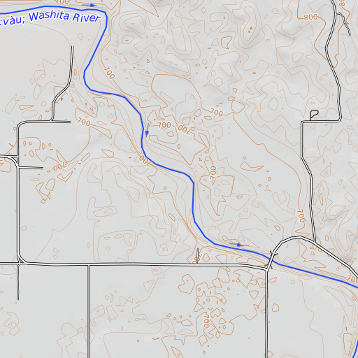 OpenTopoMap map of Sycamore Creek, OK