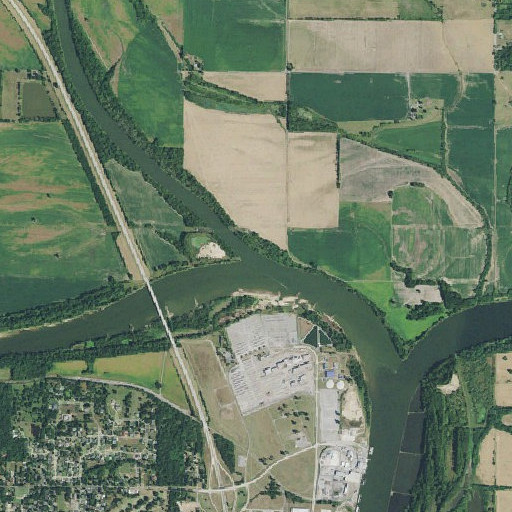 Aerial imagery of Verdigris River, OK
