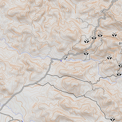 OpenTopoMap map of Sayer Spring, AZ