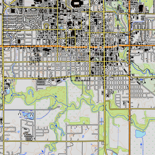 OpenTopoMap map of Washington School, OK