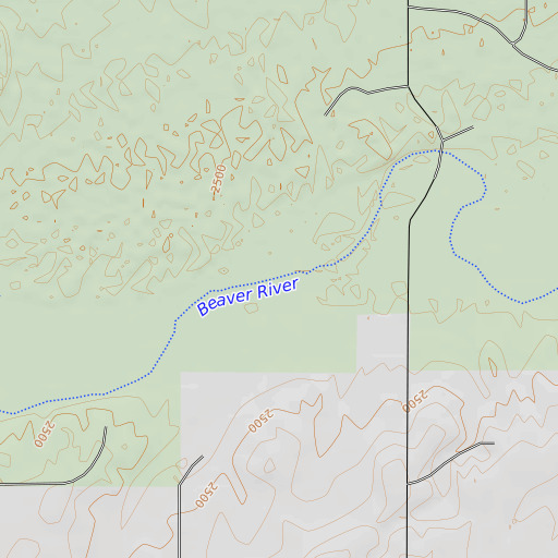 OpenTopoMap map of Willow Creek, OK