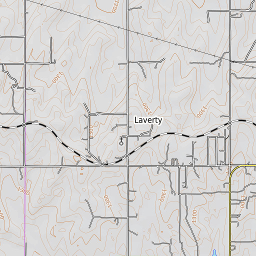 OpenTopoMap map of Laverty, OK