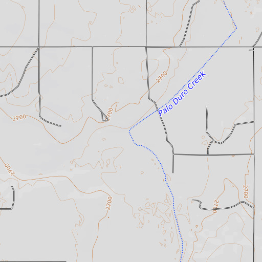 OpenTopoMap map of Hackberry Creek, OK