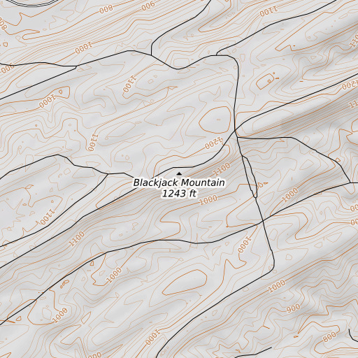 OpenTopoMap map of Cloudy Lookout Tower, OK