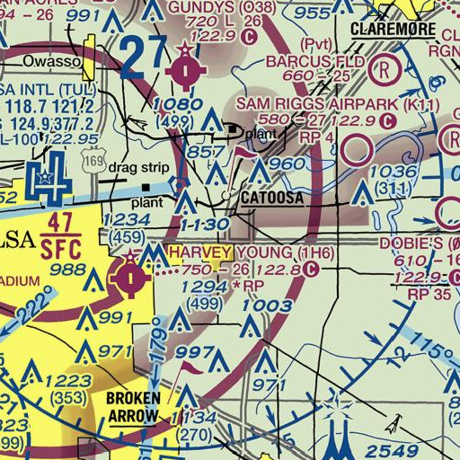 FAA VFR chart of East Tulsa Interchange, OK