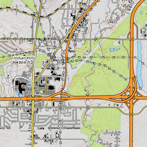 OpenTopoMap map of East Tulsa Interchange, OK
