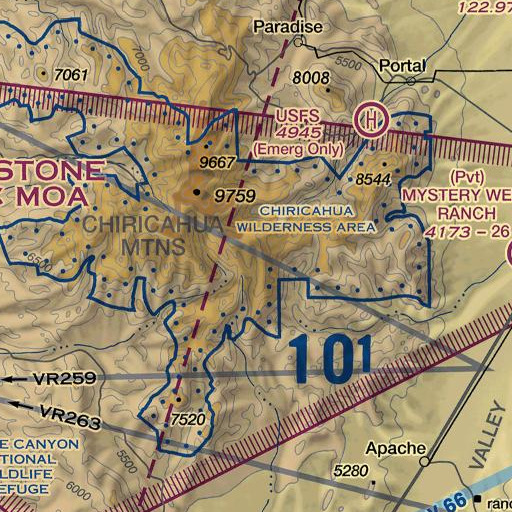 FAA VFR chart of Sentinel Peak, AZ