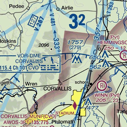 FAA VFR chart of Baker Creek, OR
