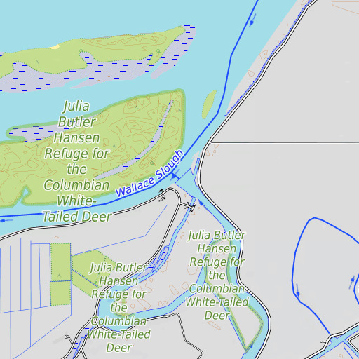 OpenTopoMap map of Beaver Slough, OR